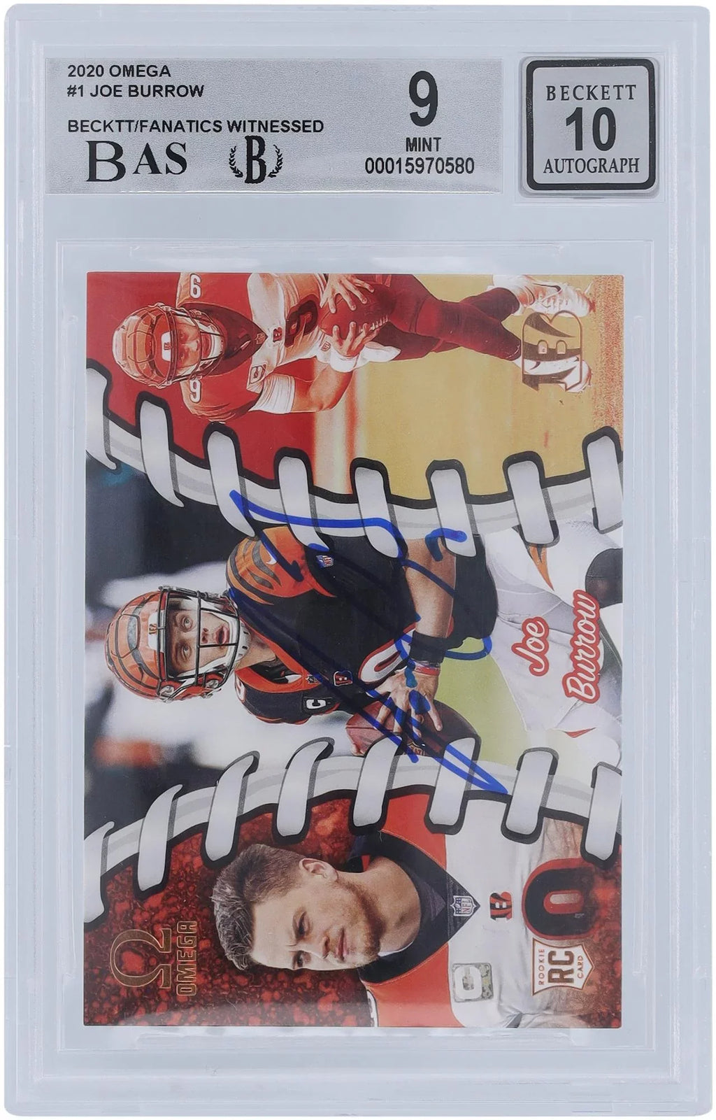 Subgrades Joe - Cincinnati 9/10 2020 Card Witnessed Autographed Omega Authenticated Bengals 9.5,9,8.5,9.5 Fanatics Rookie Authentic #0-1 Panini Beckett Fanatics Certified Burrow -