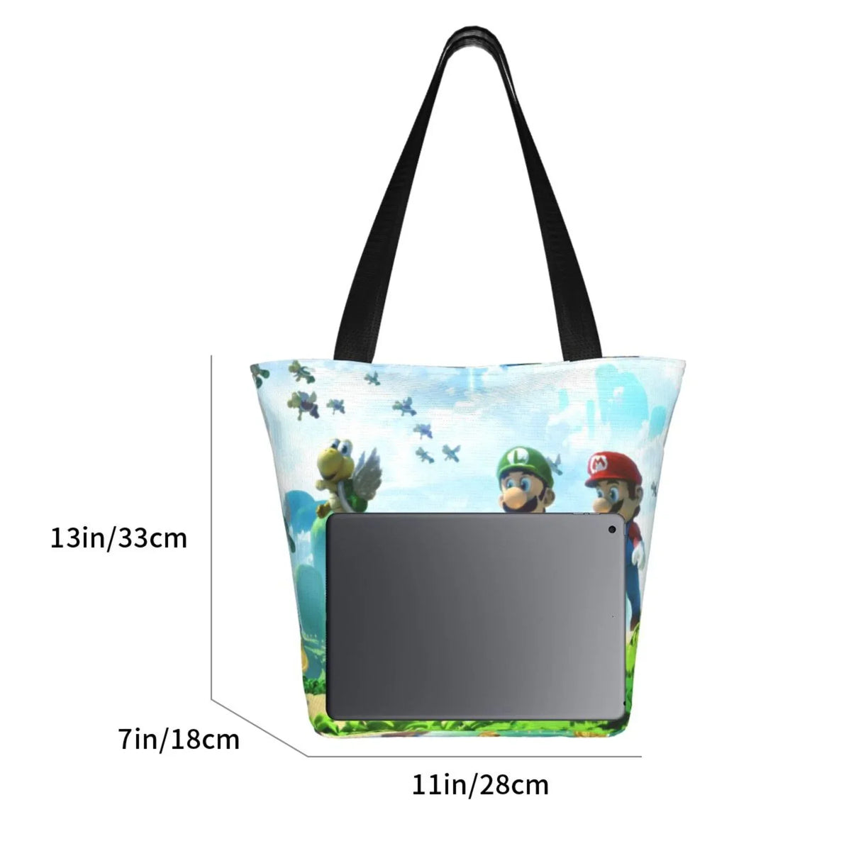 Capacity School Handbag Shoulder Bag Luigi Business Large Super Tote Work Beach Travel Cartoon Women's Shopping Mario For