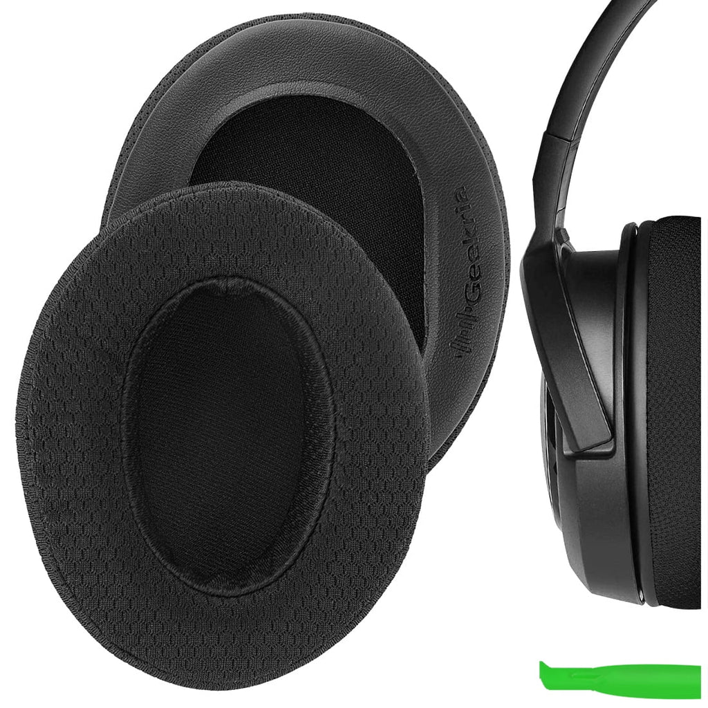 Mesh Repair Cups Headphones Thick Ear Earpads, Corsair Ear HS40, Geekria Pads Comfort Extra (Black) Ear for HS35, HS45 Fabric Cushions, Replacement Headset Parts