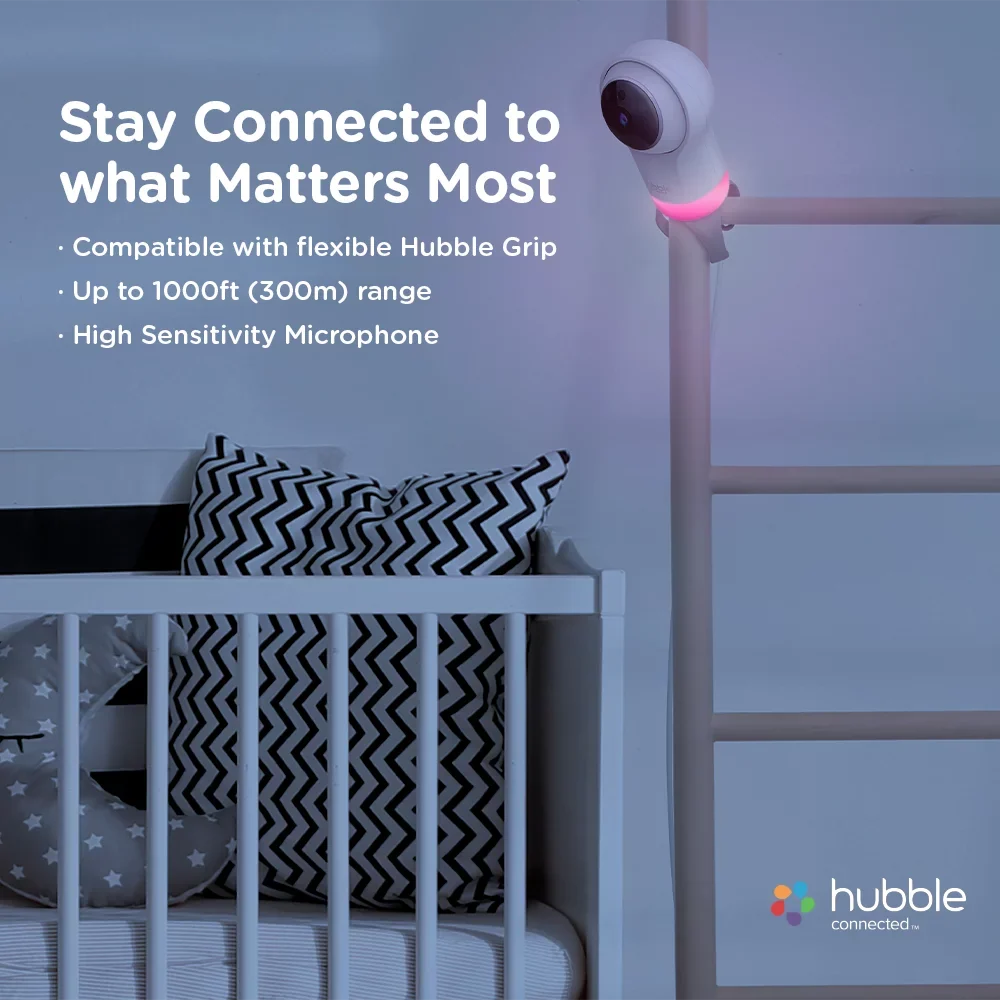 Monitor Nursery Hubble with Zoom Wi-Fi Baby Tilt, Connect Pan, Pal and Glow, Function