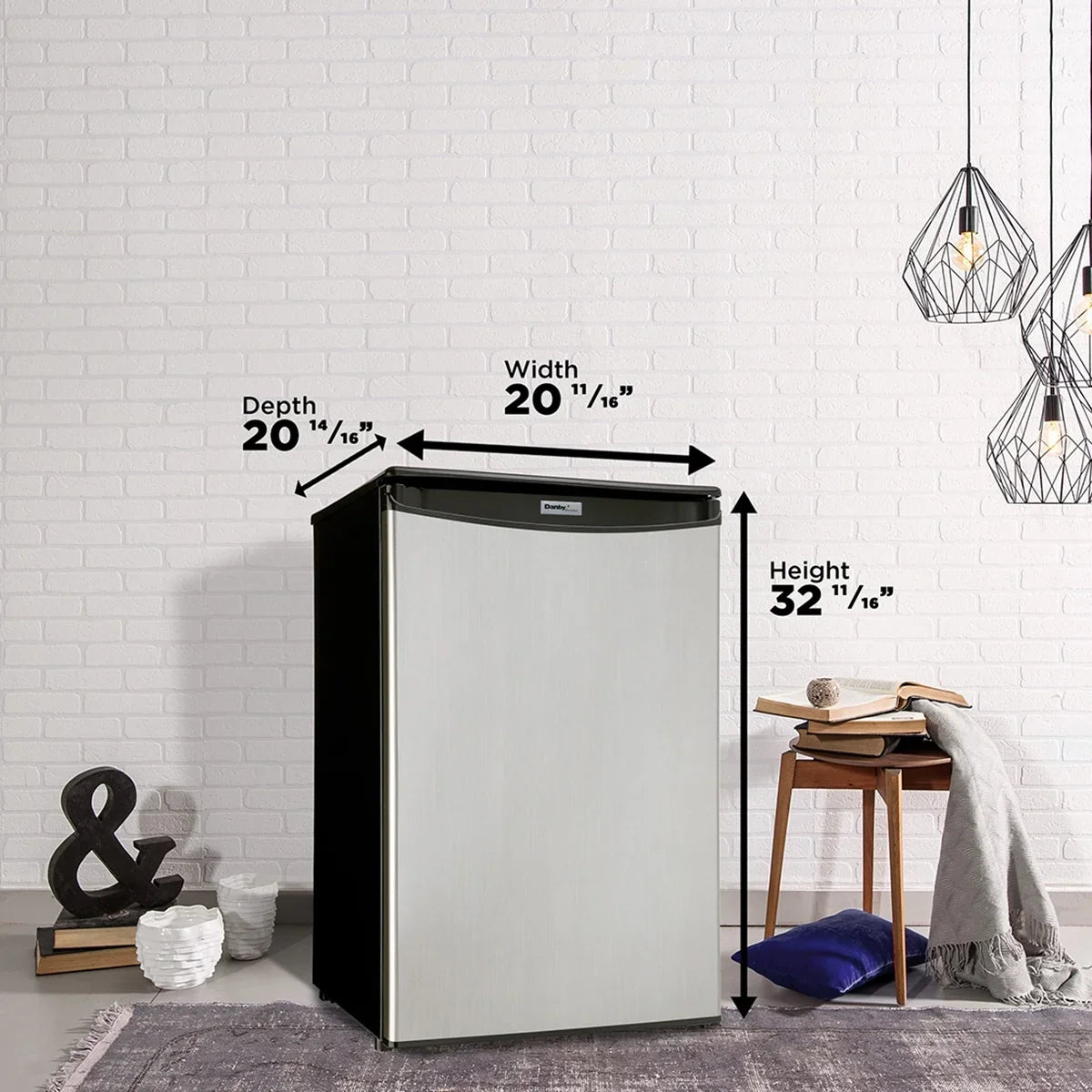 4.4 Danby Cf Refrigerator Auto All Defrost Shelves DAR044A4BSLDD Glass Cantilever Estar