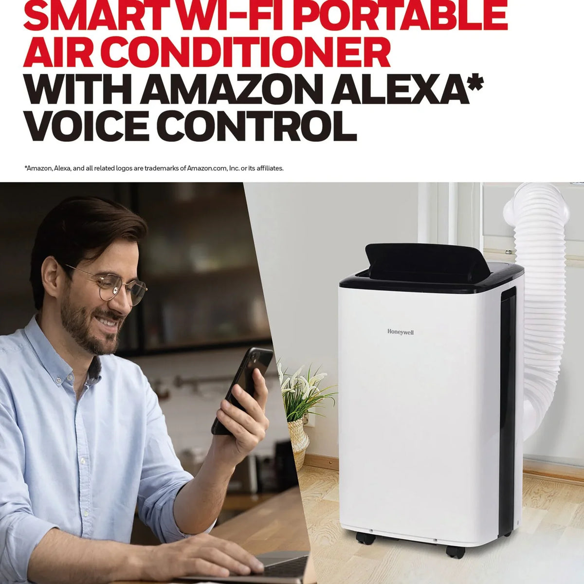 HF0CESVWK6 Dehumidifier WiFi with Conditioner & BTU 10,000 Portable Voice Smart Control, Air Honeywell