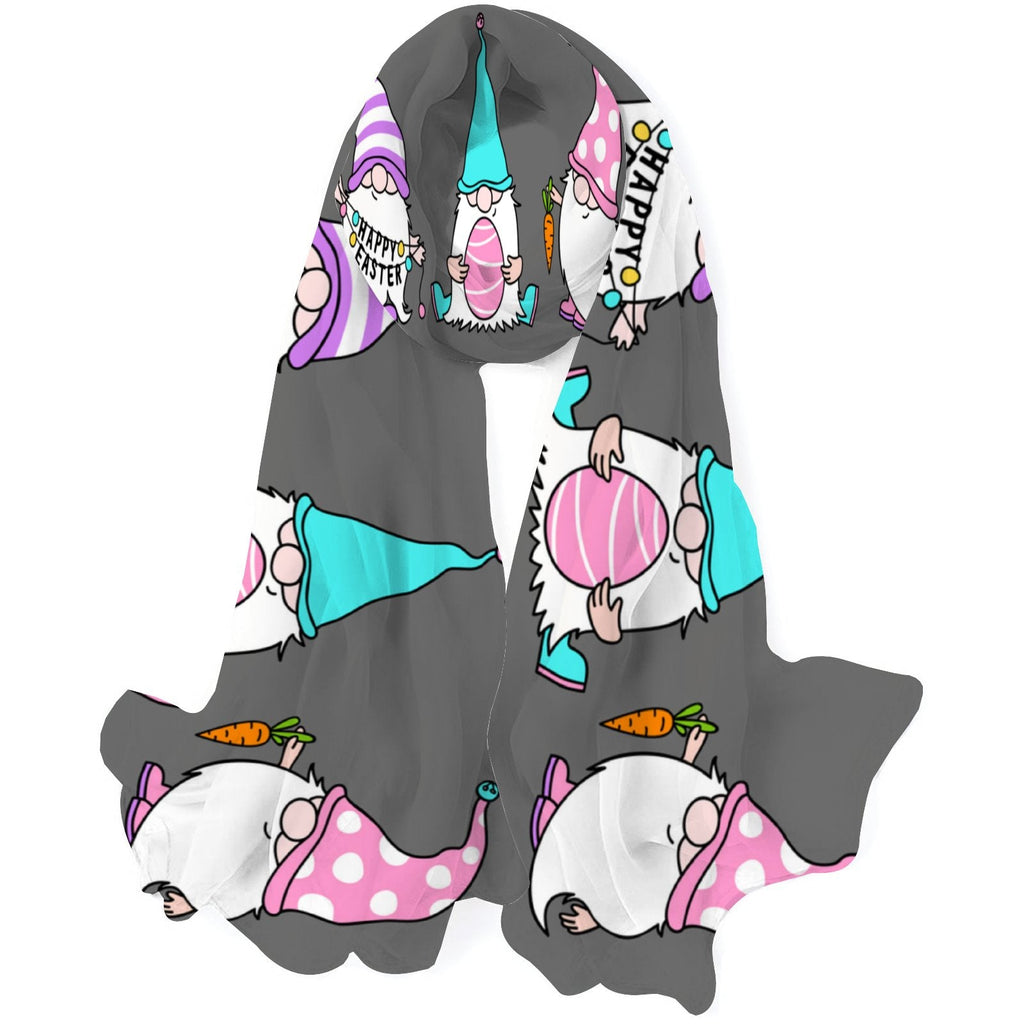 for Wraps Neck Oblong Easter Shawls Sunscreen Women Silk Large FREEAMG Scarf Headscarf Packed Wraps Hair Gift Long Gnomes