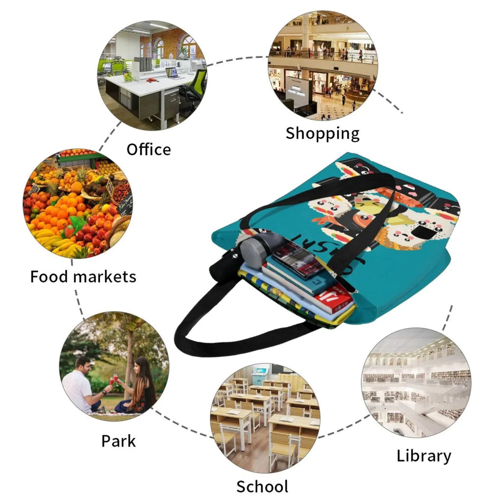 Handbags Women'S Shopping Capacity Sushi Love Bag,Shoulder I Tote Bag Bag Hobos Lukts Large
