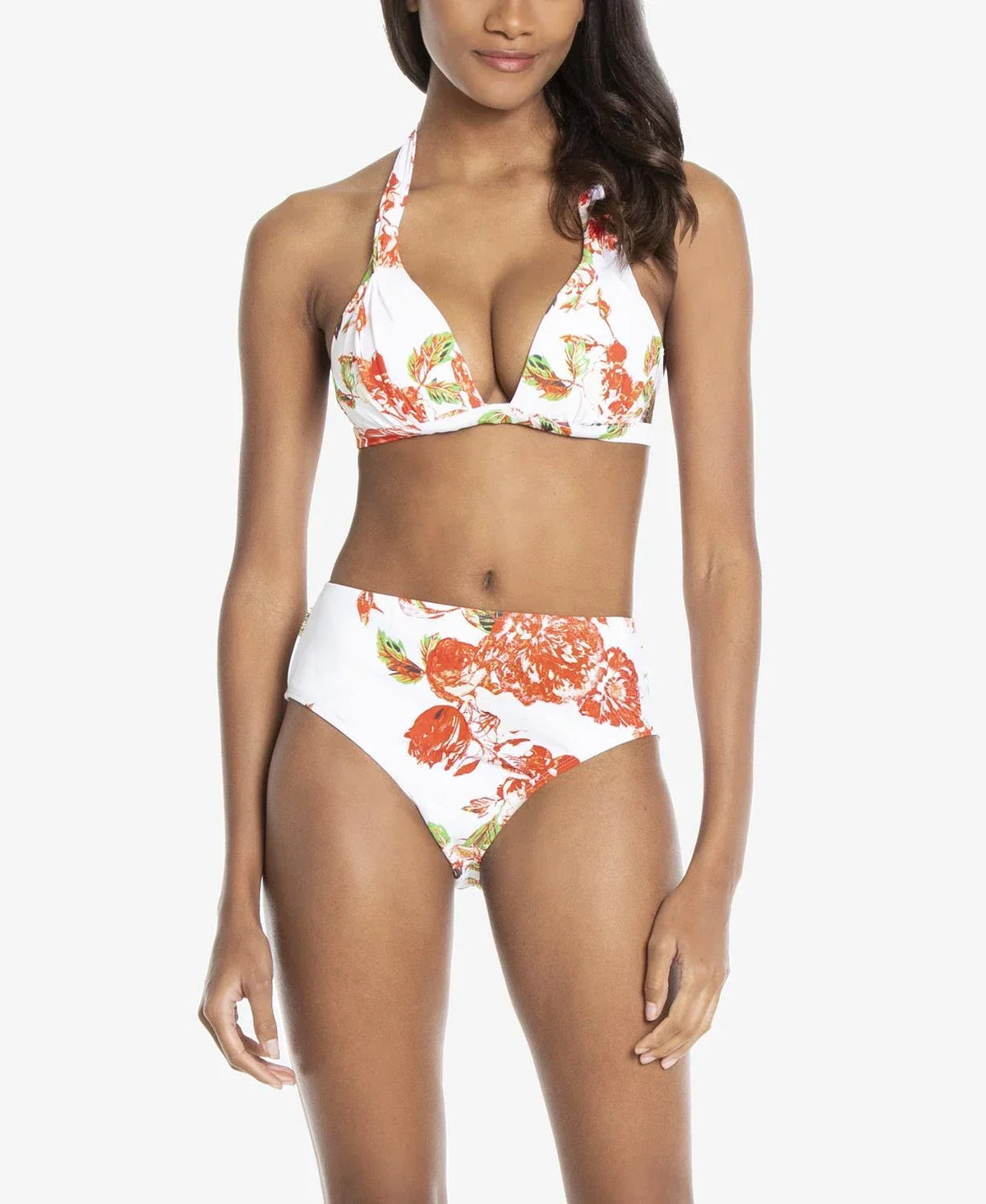 Bikini Rachel US Top, FLORAL WHITE Swim Medium Halter Roy