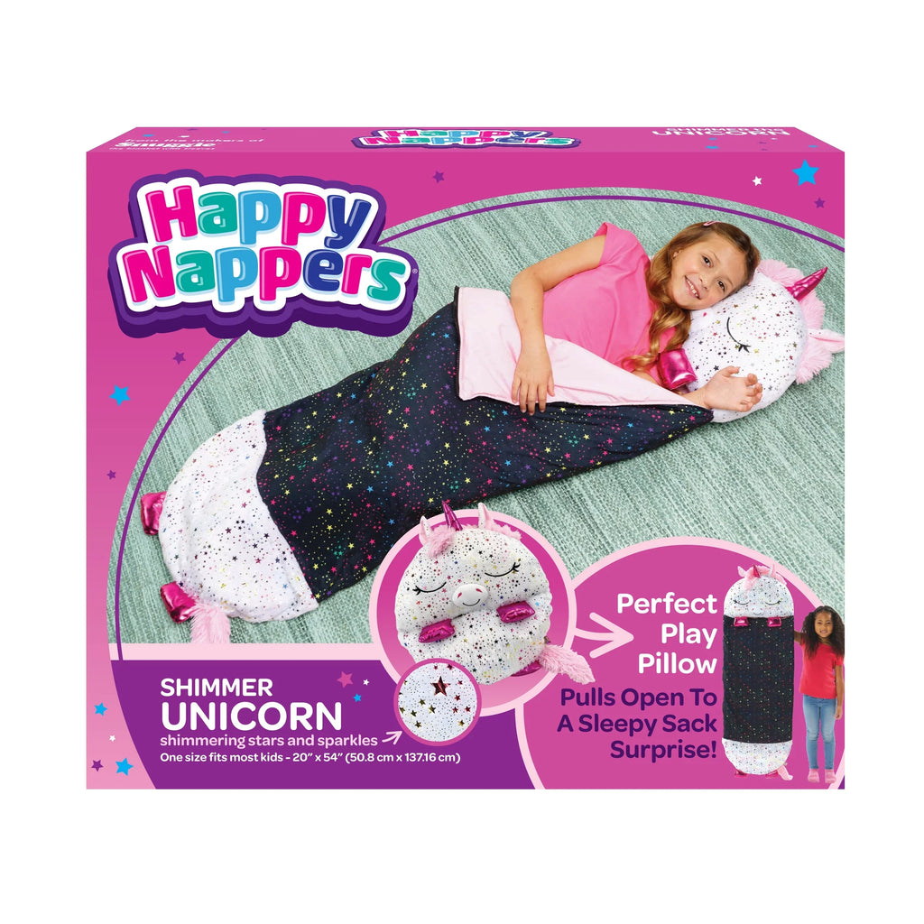 Happy One, Sleeping in Unicorn Pillow Nappers Plush and Toy Sack