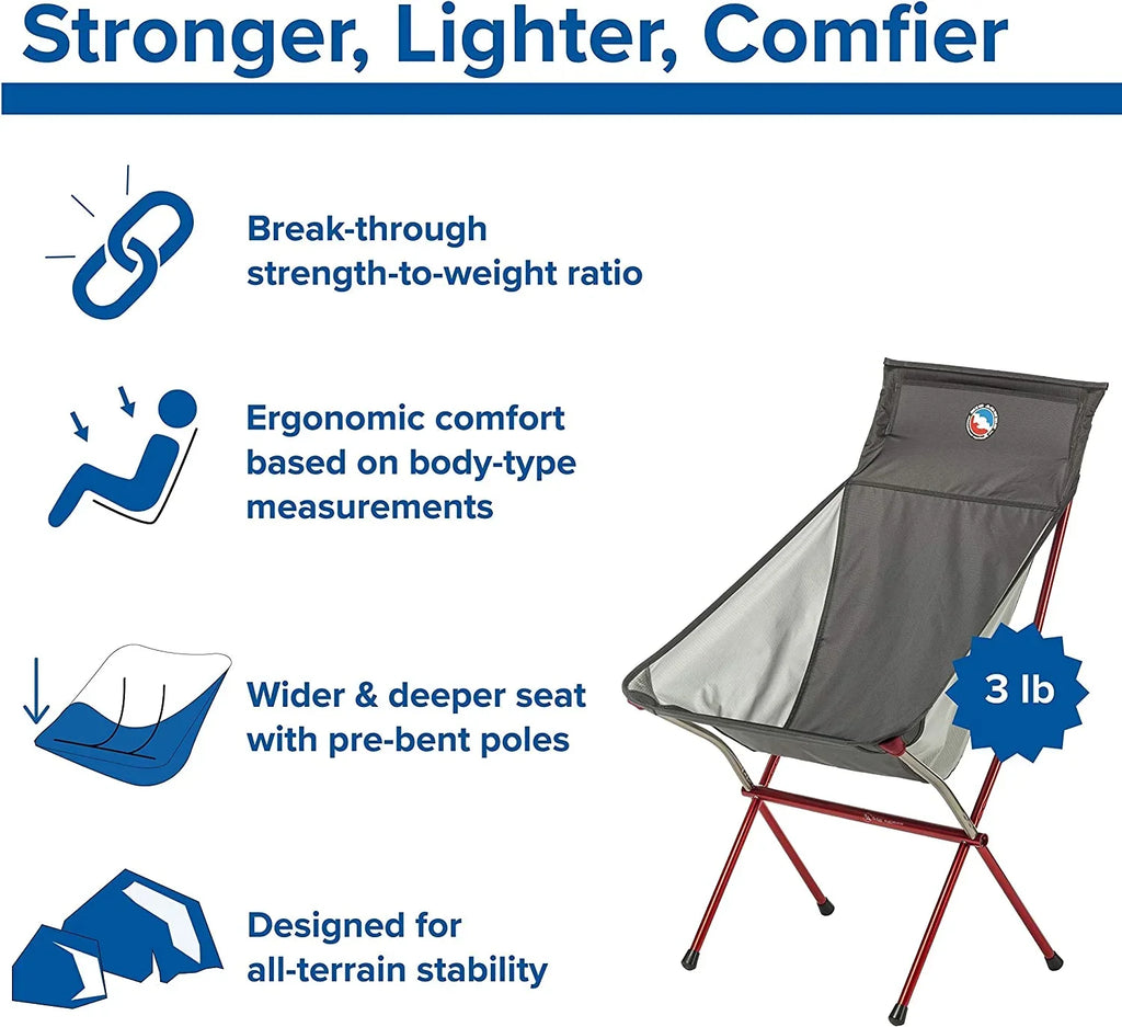 Camp With Chair Chair - Aircraft Aluminum Six High Camping Frame Wide