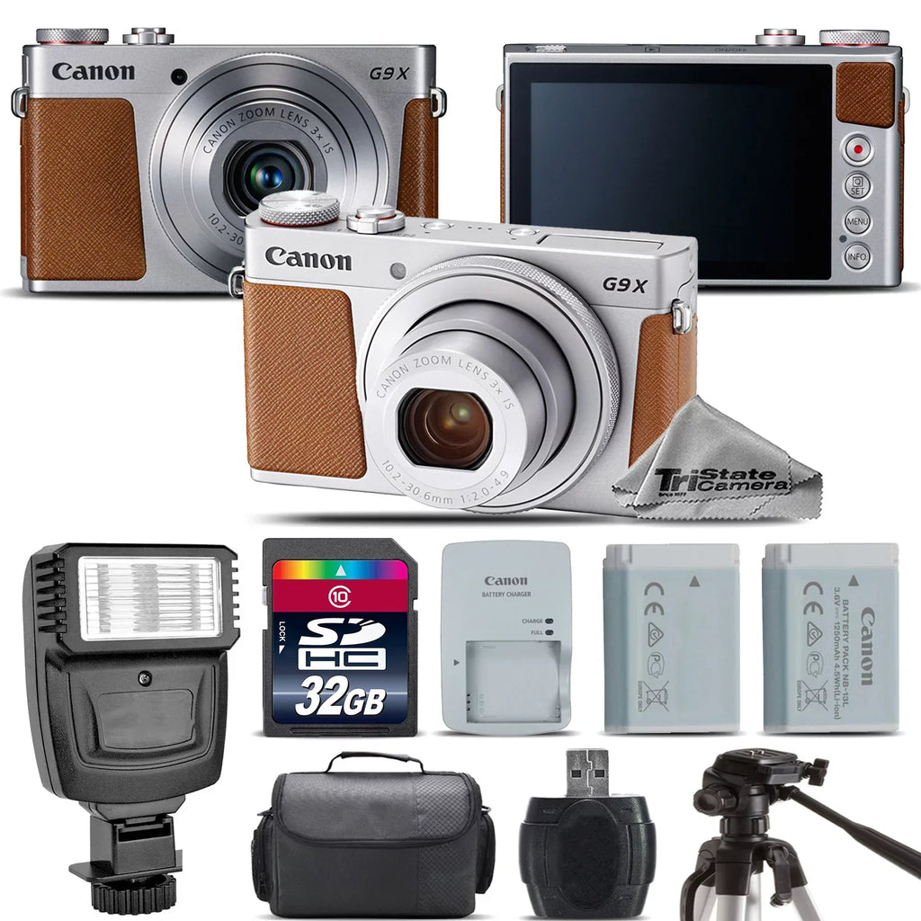 PowerShot 20.1MP Camera Digital EXT Mark + Canon + G9 - BAT Flash 32GB Kit II X