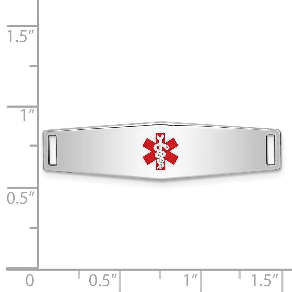 Bracelet 925 for Auriga Silver Women(L- for inch Plate Medical 9mm) W- 37inch, Sterling Id