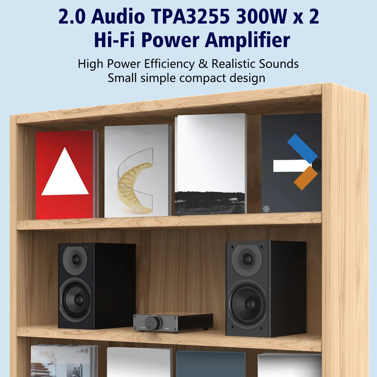 Audio Desktop Home Digital Amplifier Stereo Lixada Plug-and-Play 300W Channel Speakers 2 TPA3255 for 2.0 X Active