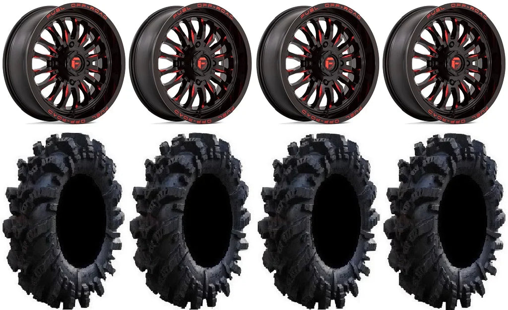 Red RZR Tires XP ARC Intimidator Ranger 18" Polaris PRO / 900/1000 1000 / Wheels 36" XP Fuel XP