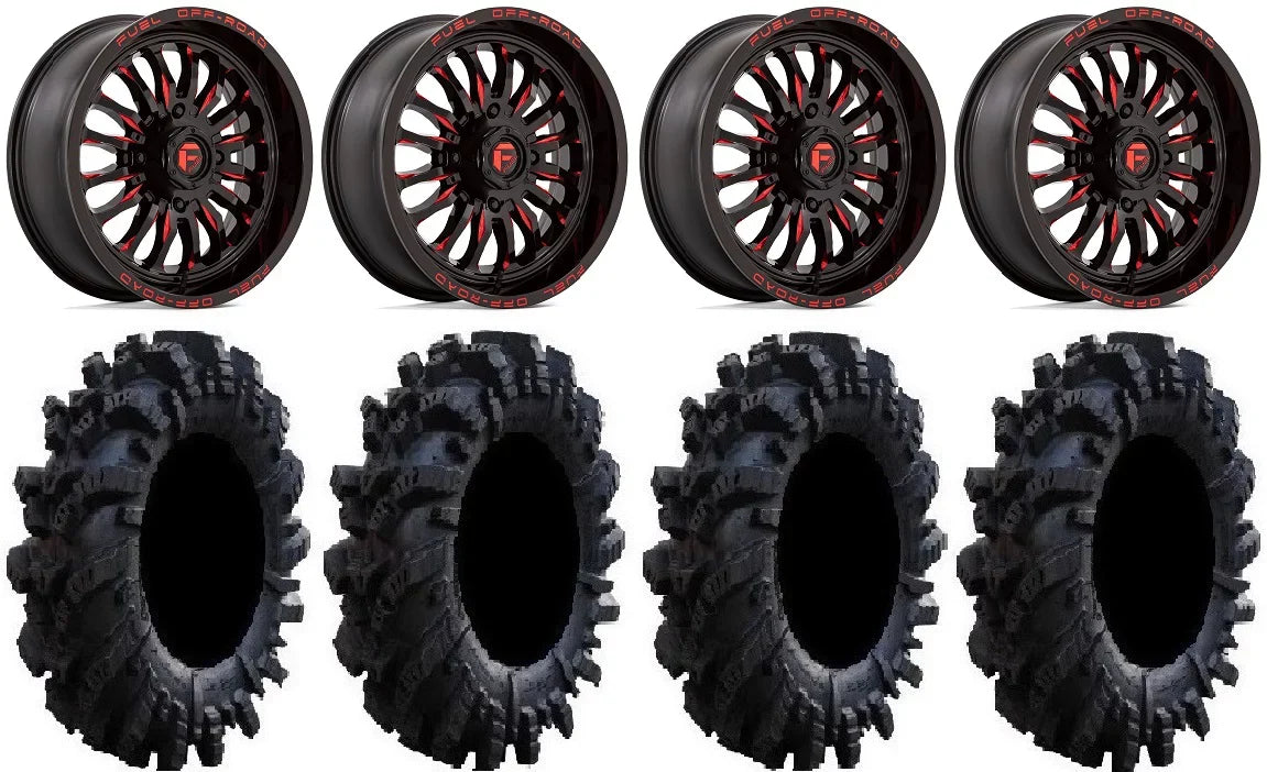Red RZR Tires XP ARC Intimidator Ranger 18" Polaris PRO / 900/1000 1000 / Wheels 36" XP Fuel XP