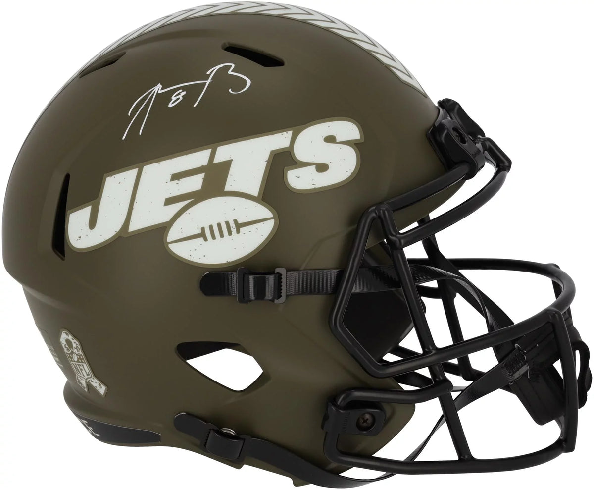 Aaron Rodgers Speed Authentic to New York Jets Autographed Service Certified Salute Replica Helmet 2022 Fanatics Riddell -