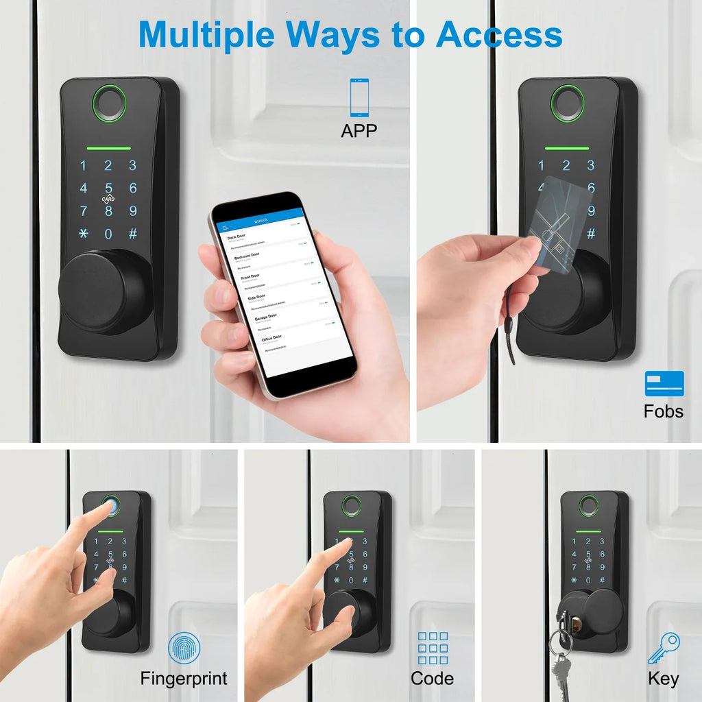 Remote Pad Lock/5-in-1 Door Intelligent Door Lock,With App Lock Less Lock Siuke Deadbolt Door Remote Keyless Huiop With Keypad Lock/2 Keyless Deadbolt Pad Lock/5-in-1 Remote Set
