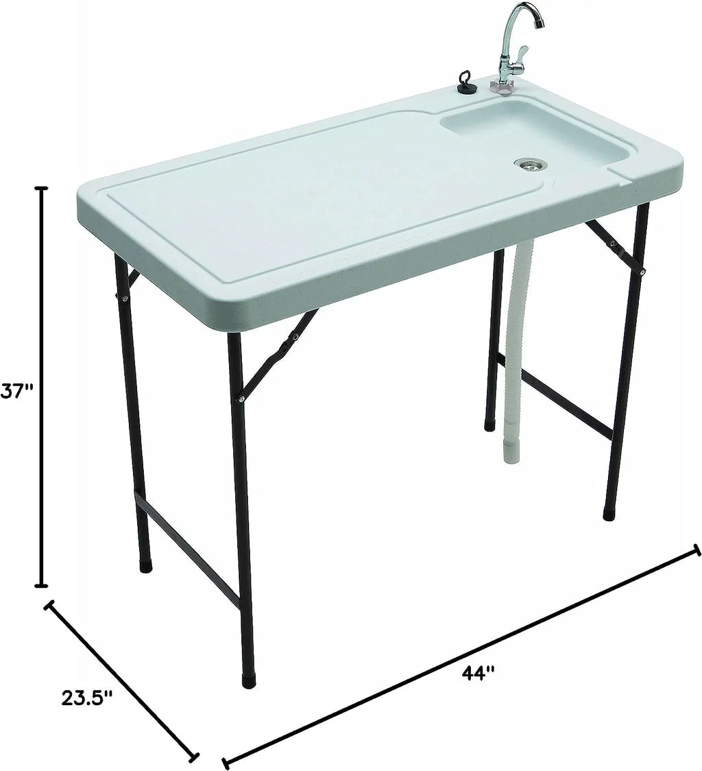 Cleaning and Quick-Connect Outdoor Stainless Steel Faucet Fish Table with Game MT-2/SKFT-44