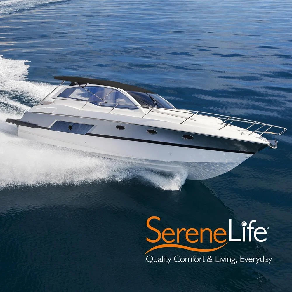 Bow SereneLife 85-90 Boat Inch Gray Cover Walled Bimini 4 Top with Double Frame,