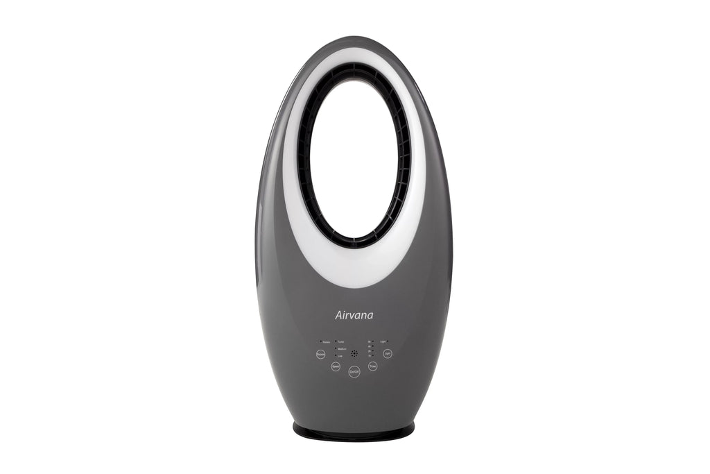 Airvana with Bladeless AV1700FAN- Gray and Filter Remote Fan Vortex