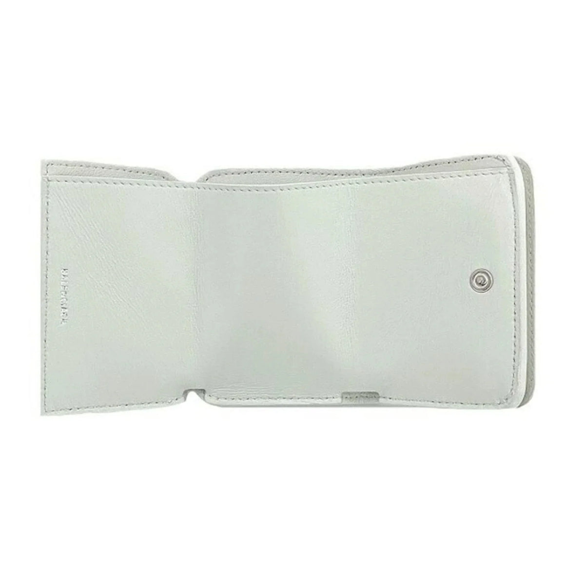 Trifold Balenciaga Wallet Mini White 593813 Logo Everyday Leather