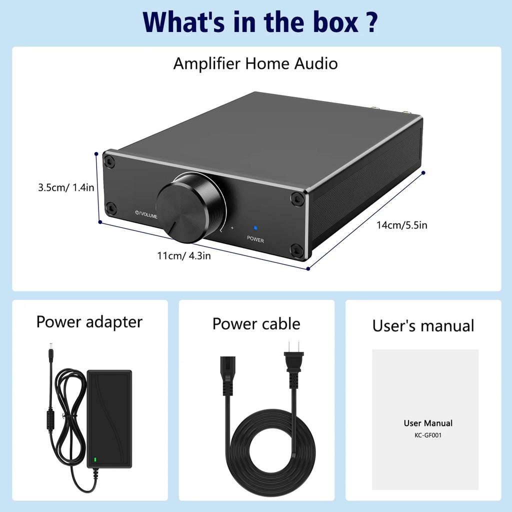 Audio Desktop Home Digital Amplifier Stereo Lixada Plug-and-Play 300W Channel Speakers 2 TPA3255 for 2.0 X Active