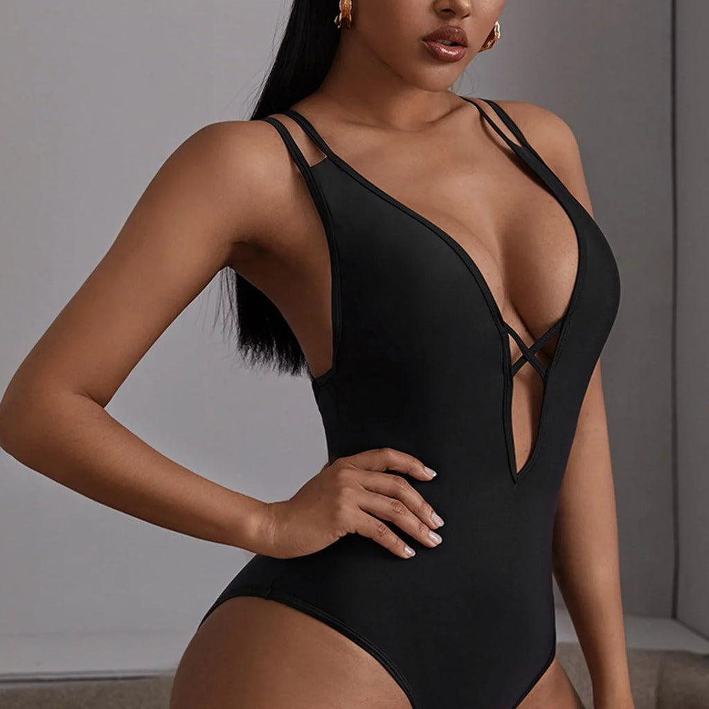 Suit Swimsuit Suit Women's Bikini Beachwear Bathing Swimwear Women Monokini Padded Piece Swimming One Gallus