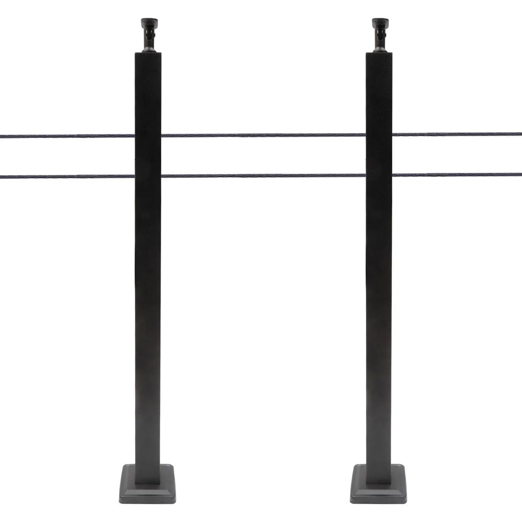 Cable Concrete Level Post Sides Deck Pre-Drilled Railing Two for Wood Steel Fence Level Stainless Square System Railing 36''x2''x2'' Post Cable