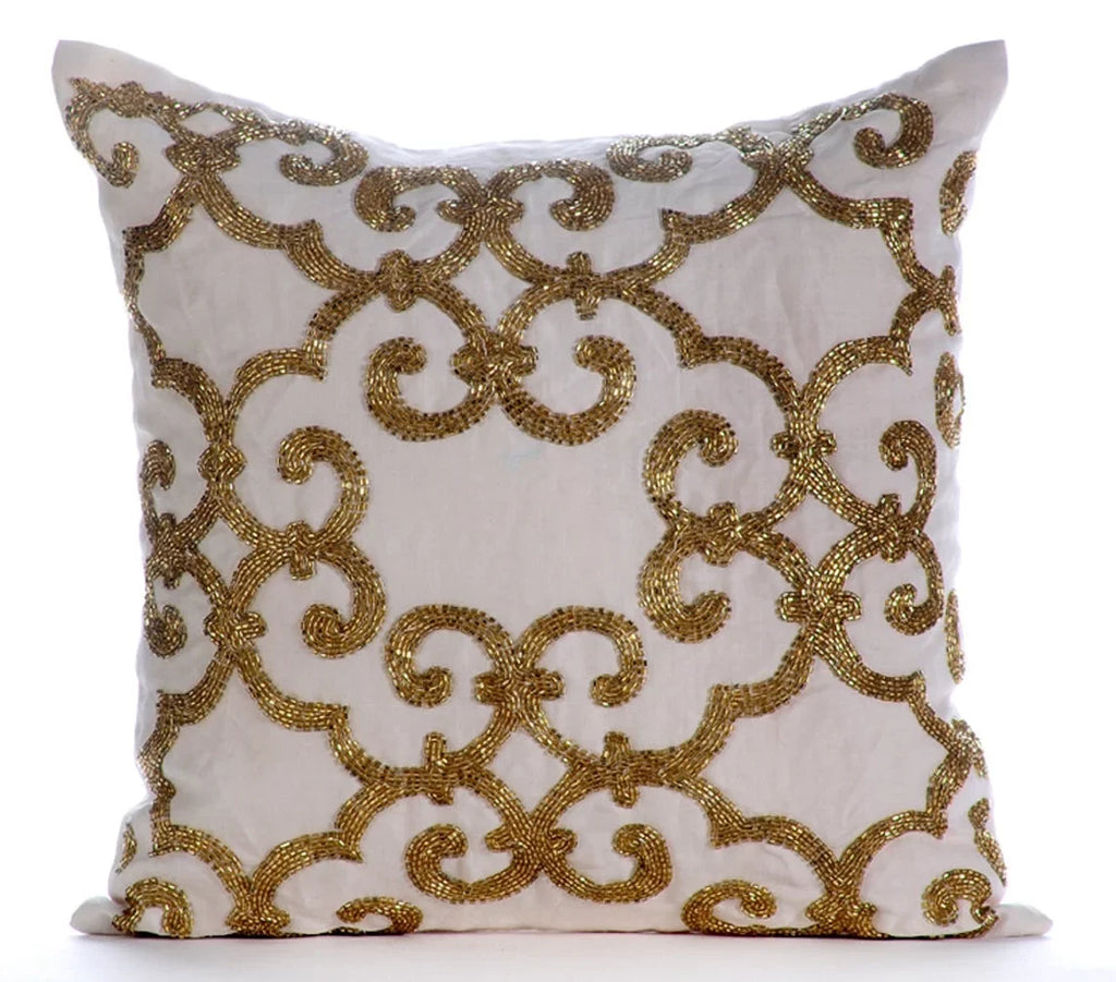 Pillow - Modern Gold For cm), Chair, Damask, Easter Pack Gold Encrusted Cushion of Euro Shams, European The (65x65 2, inch Euro Size Pillow 26x26 ShamCovers Linen HomeCentric Shams Cover
