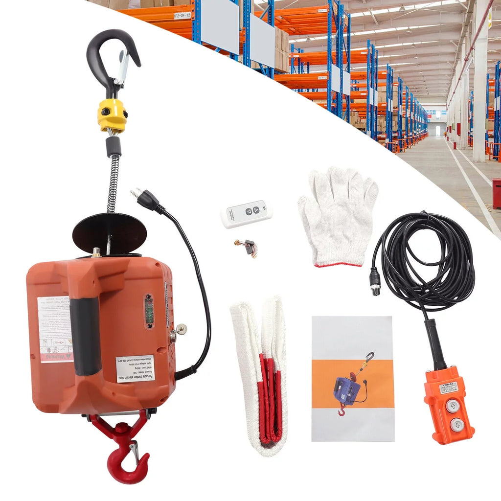 Remote 3-in-1 ZhdnBhnos Electric Wireless Crane Hoist Control Kit 110V 1100 Lift Portable LBS Winch