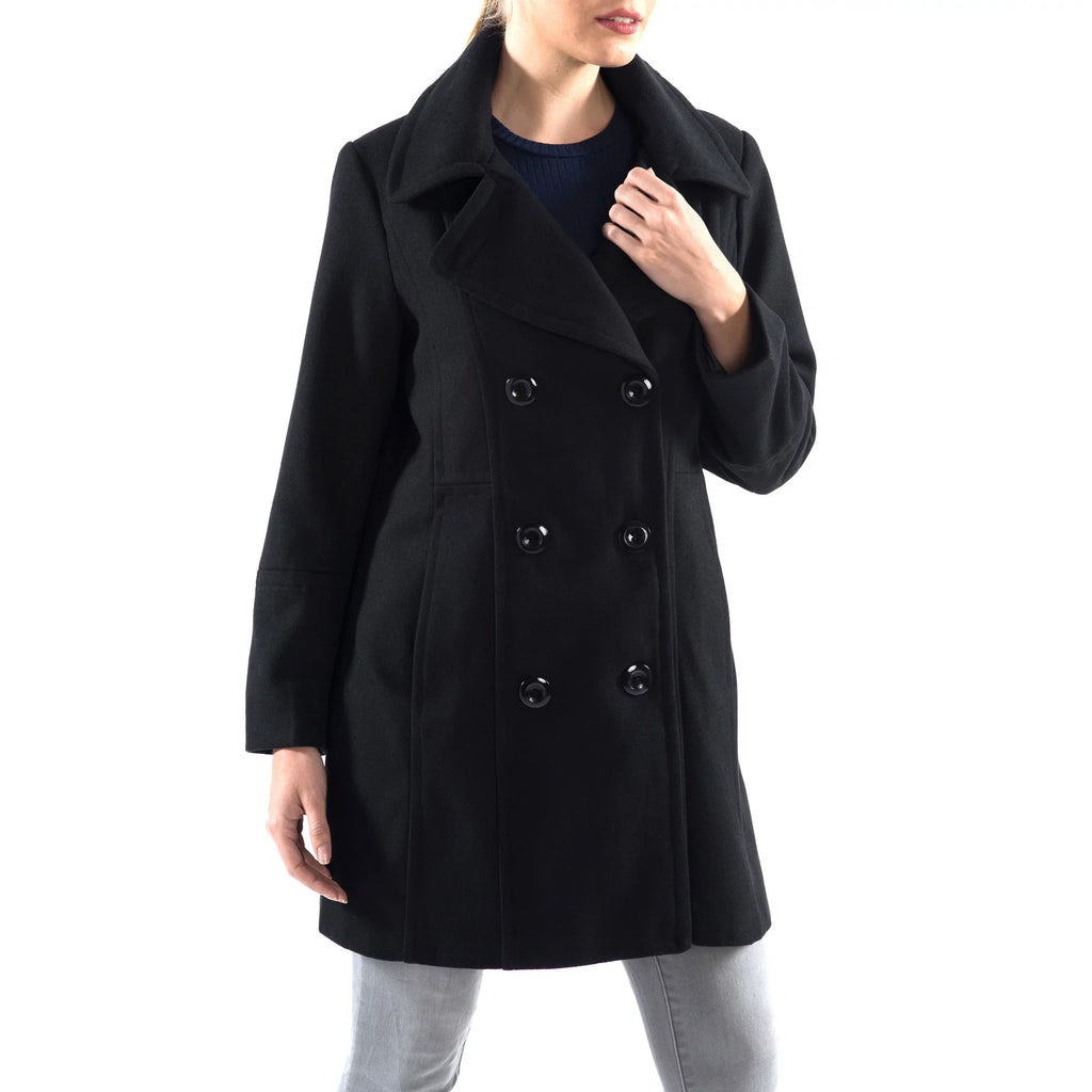 Alpine Breasted Jacket Coat Wool Overcoat Norah Swiss Peacoat Womens Double