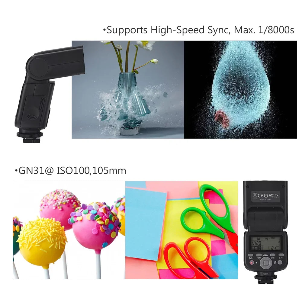 A6300/ A58/ A99/ A6000/ Slave 1/8000s Speedlite Flash 5600K Wireless Sony A7S/ A7/ YN320EX TTL Master A77 YONGNUO II/ A6500 GN31 for Camera A7R/ HSS