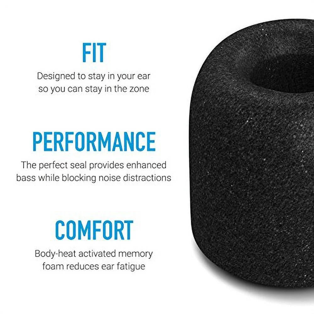 Foam 5.00 for Premium and MIE2, IE Momentum Pairs) Tips, HD1 3.00, Comfortable Tips Secure Earphone S, CX Replacement Sennheiser Fit(Large,3 Noise Memory Comply Earbud Cancelling 800 Isolation 7.00BT,