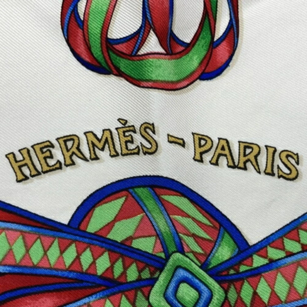 Accessory Carre90 DU (Good) CHEVAL Fashion Silk Gray LES RUBANS Pre-Owned HERMES Ribbon Horse Ladies Scarf