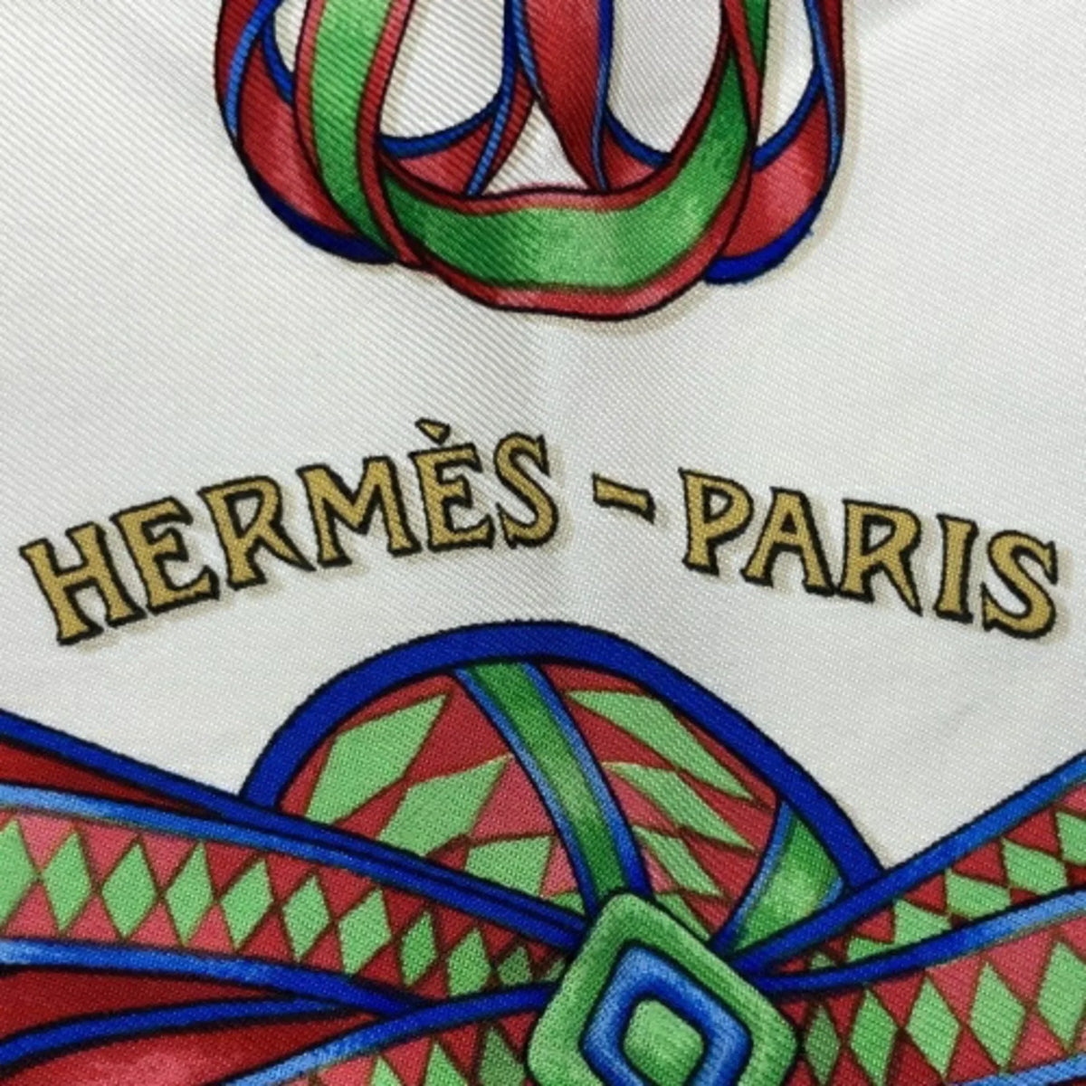 Accessory Carre90 DU (Good) CHEVAL Fashion Silk Gray LES RUBANS Pre-Owned HERMES Ribbon Horse Ladies Scarf