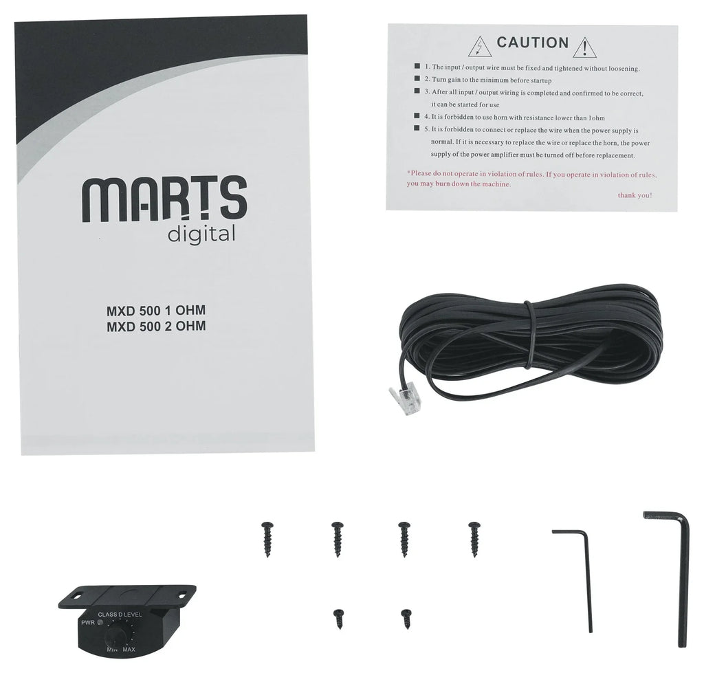 Digital MXD Kit Car OHM 500 RMS Marts Mono 500w Amplifier+Bass 1 Remote+Amp