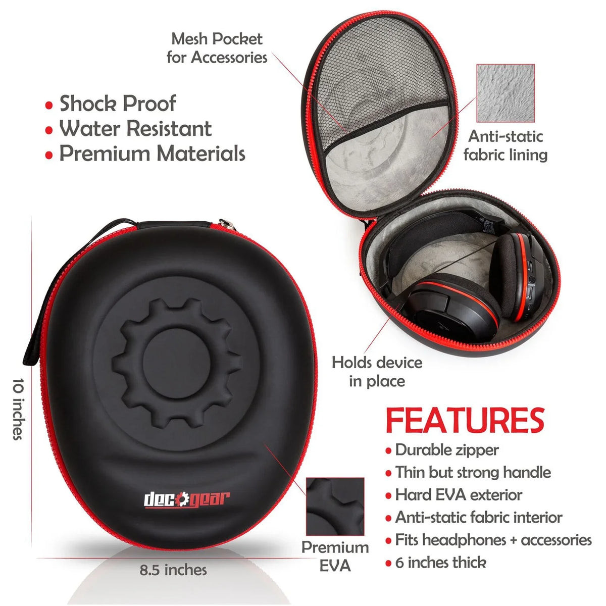 Noise-Canceling (Black) Headphones Case Deco and for Bundle WHCH710N Headphones Wireless Sony WH-CH710N Model Gear the with Headphone Stand