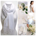 (White) Pashmina Wrap, Shawl Bridesmaid Bridal Shawl, Shawl, Set 10 Wedding Scarf of