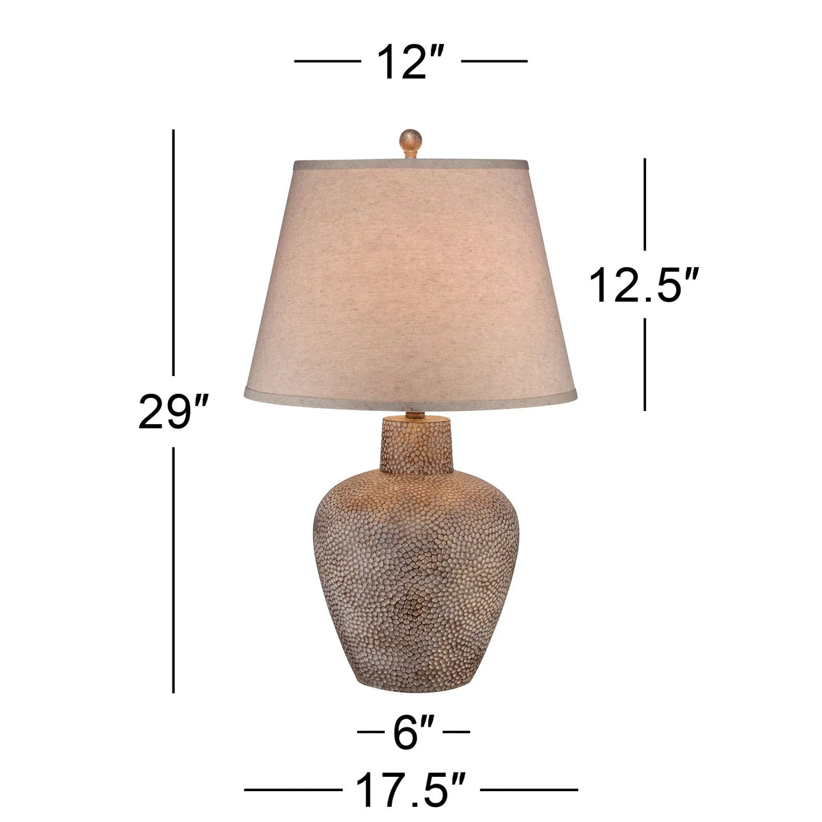 29" Lamp Tall Table White Rustic for Textured Room Living House Bentley Hammered Empire Farmhouse Bedroom Home Shade Leaf 360 Off Pot Brown Lighting