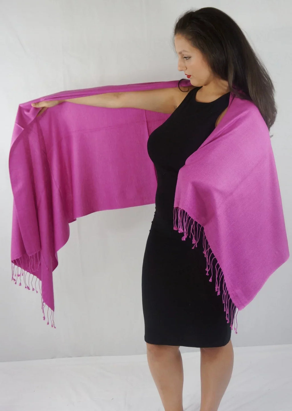 Shawl) Shawl/Shawls/Scarf/Scarves/Wrap/Stole/Muffler/Cape/Ruana/Blanket/Throw/Pashmina Shawl/Cashmere Regular (Raspberry Scarf/Wool/Silk