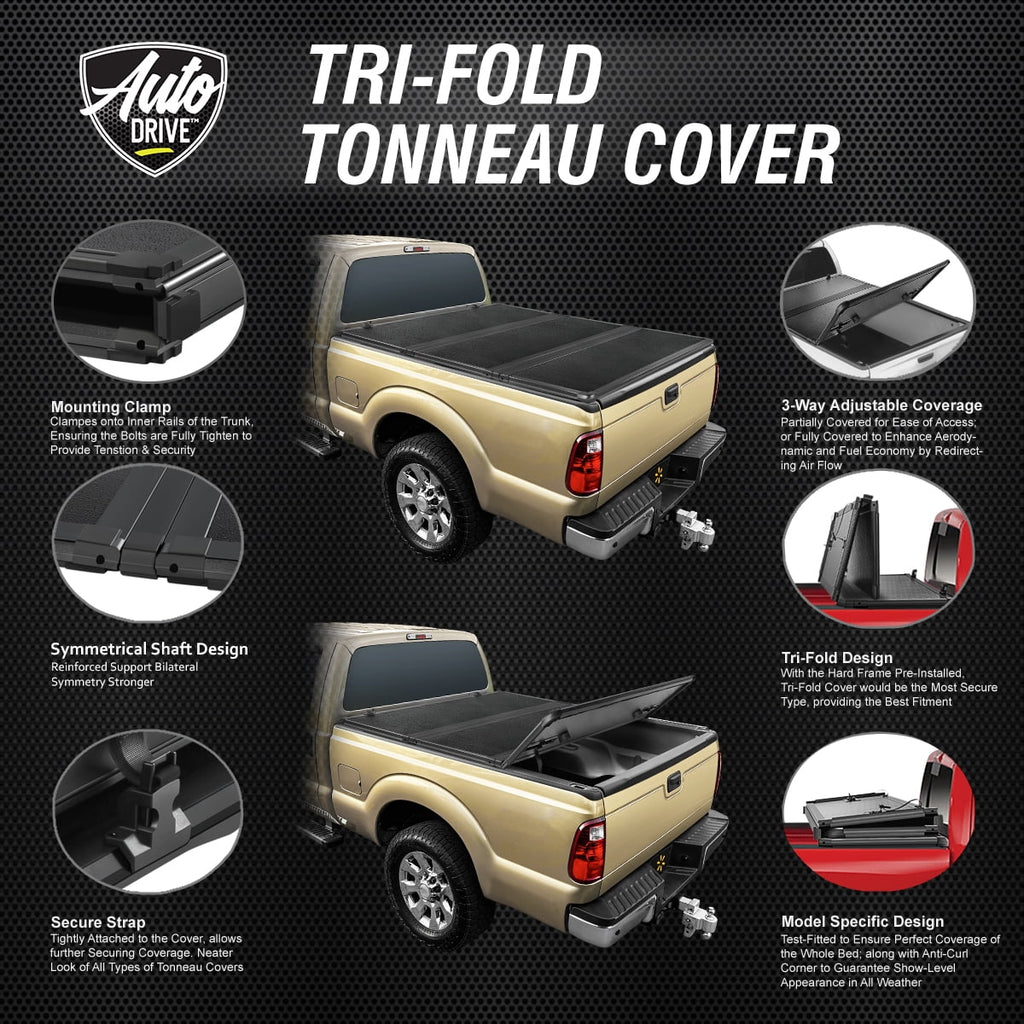 2500 Tonneau Classic Fold Short / Cover Auto 10-16 / Truck Dodge Hard Ram 19-22 Ram 1500 1500 Ram 5.7Ft Drive Fits Beds 09-18 Tri 3500 Bed
