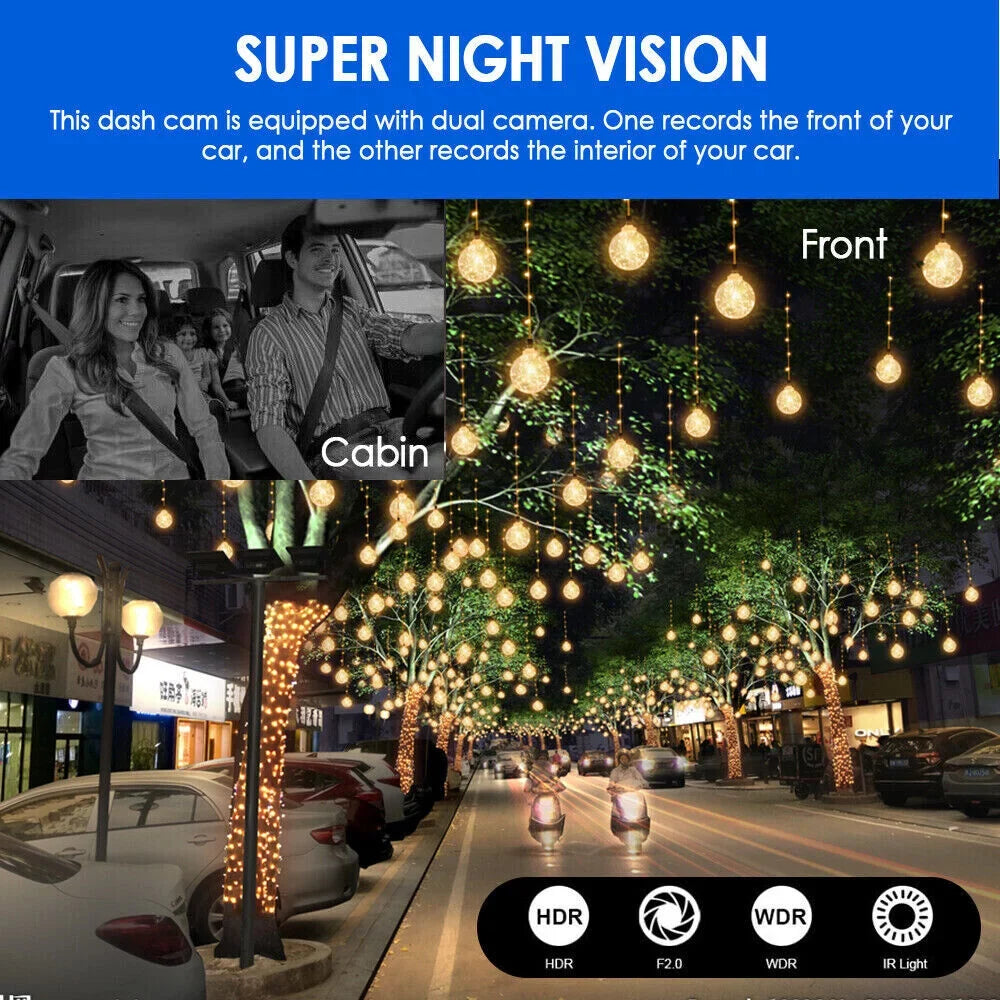 Cam - Safety Ensure Recording Front G·PEH Road Your and Lens Dash Dual Inside with
