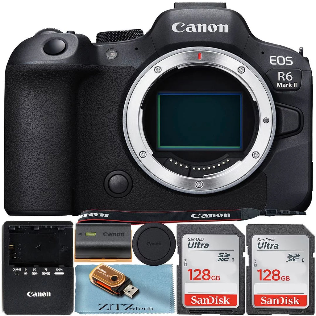 Card II Bundle with (Body Pack SanDisk EOS ZeeTech Mirrorless 2 + Only) R6 128GB Mark Full-Frame Memory Camera Accessory Canon