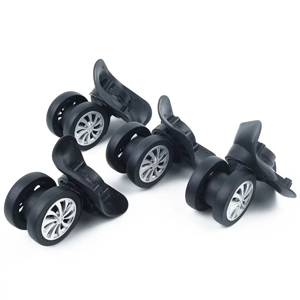 Wheels,4*2.55inch,4Pcs/Set,Swivel Replacement Wheels Luggage Black,Plastic,Dual Universal Roller Suitcase Wheel