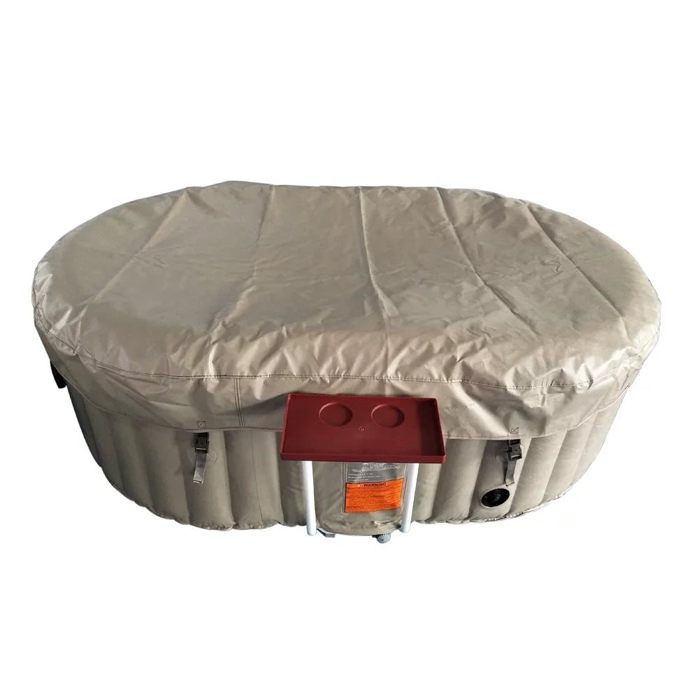with Inflatable Tub Hot 2 145 Person Jetted Gallon Brown Cover ALEKO Oval