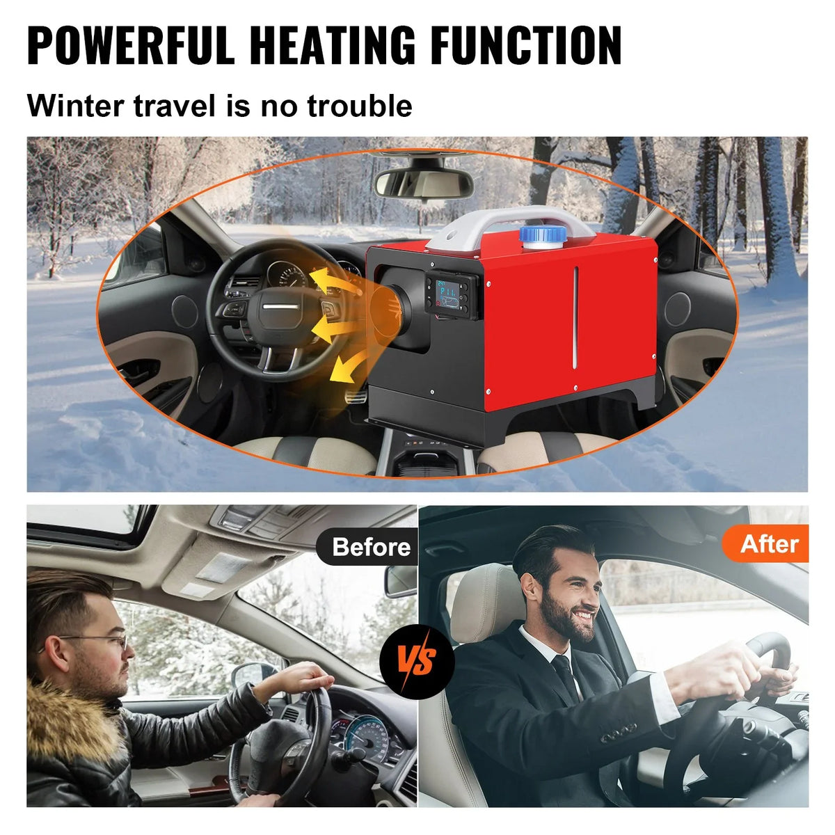 and Motorhomes Car Heater Heating Control Air Fast Remote LCD, 5KW VEVOR for with Boat, 12V Mini Diesel Trailer, RV, Bus, Heater Truck