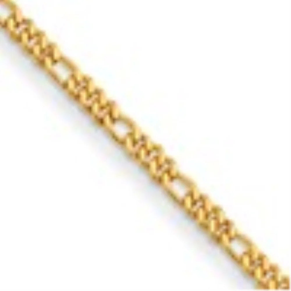 Day Fine 4.8mm Gift Solid Auriga Polished 24k Women Gold for Chain Bracelet Jewelry Yellow Mother's 8" Figaro