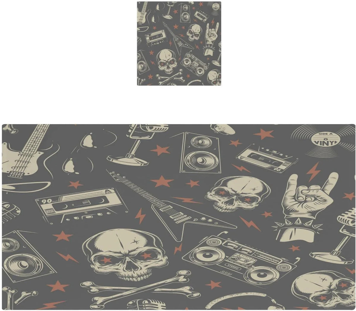 Towel Cotton Pure Washable Skull Instrument Rock Set, Bath Bestwell Travel（420） Absorbent Highly Machine Soft Yoga, Pack 2 Towels for Pool,Sports,
