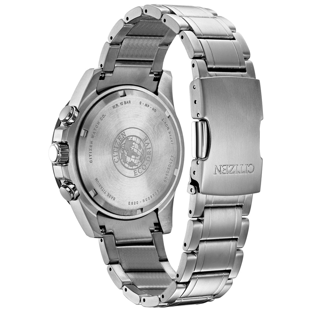 Men's Chronograph Citizen Eco-Drive Perpetual Titanium Calendar Watch BL5558-58L