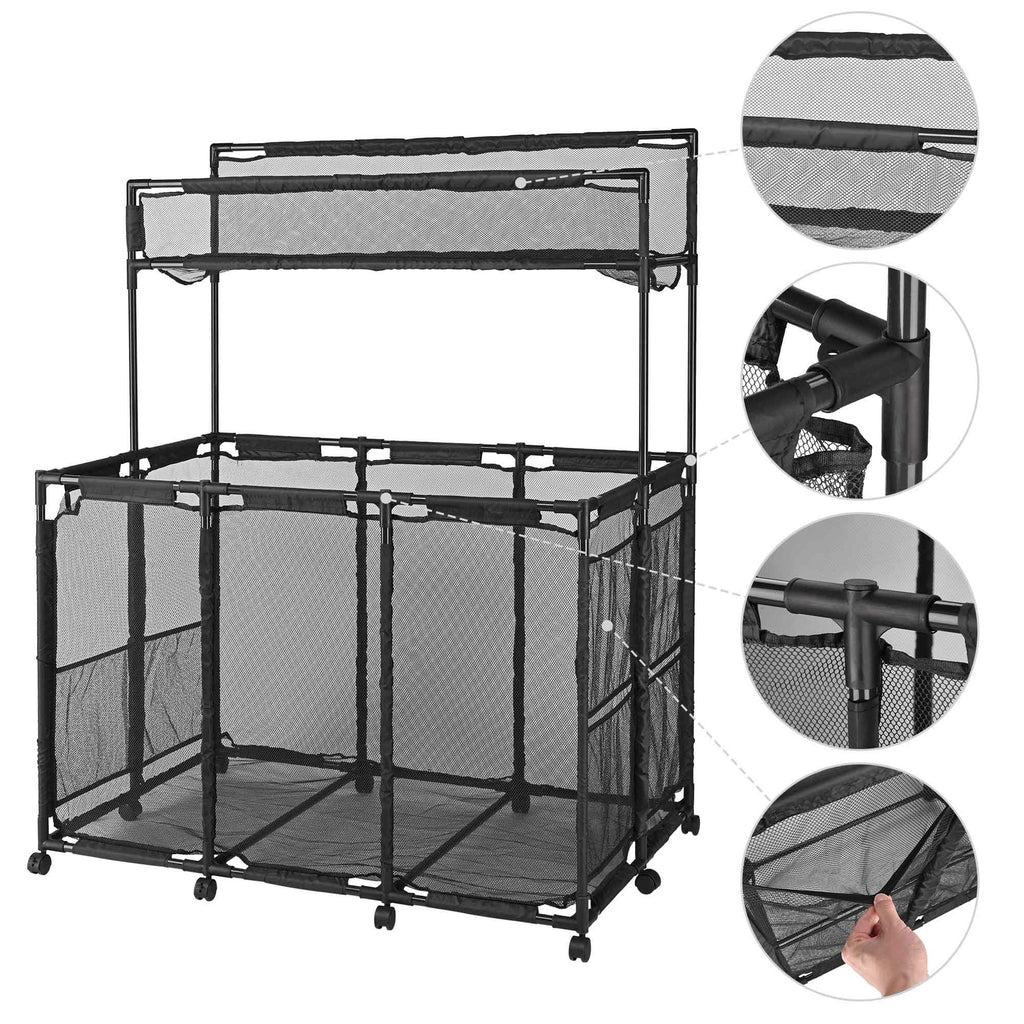 Mesh Bin - - Blue Wheels Organize with Pool Pool Cart 10 Essentials Storage