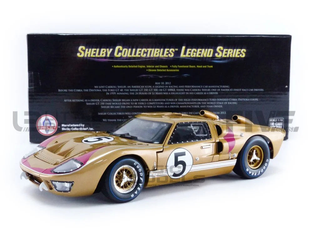 by Model GT-40 Collectibles Car Mans Ford Le #5 1966 MK Diecast II Shelby 1/18 Gold