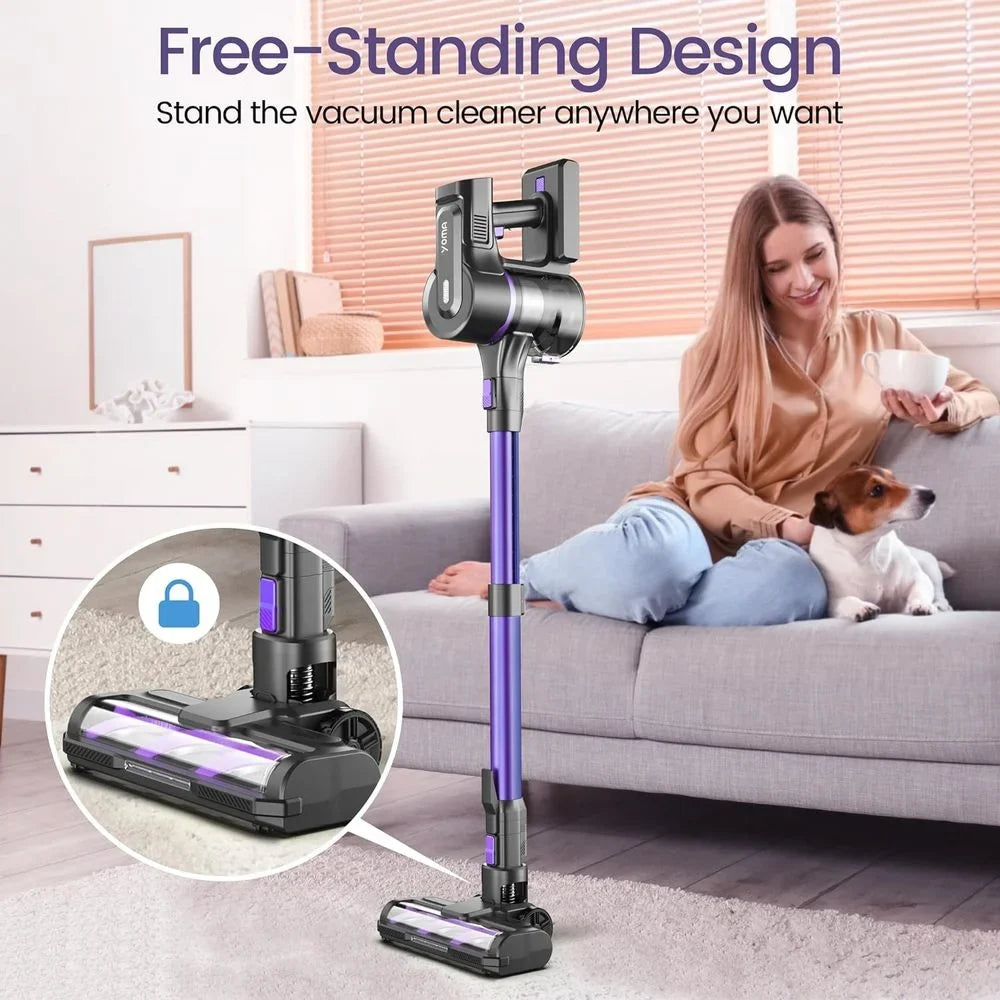 Home Cleaner, Suction, Carpet Vacuum Floor Rechargeable Pet Cordless with Hair Purple) with 28Kpa (Midnight 350W 50min Vacuum Runtime, for Stick Powerful Vacuum Cordless 6-in-1 Lightweight Vacuum