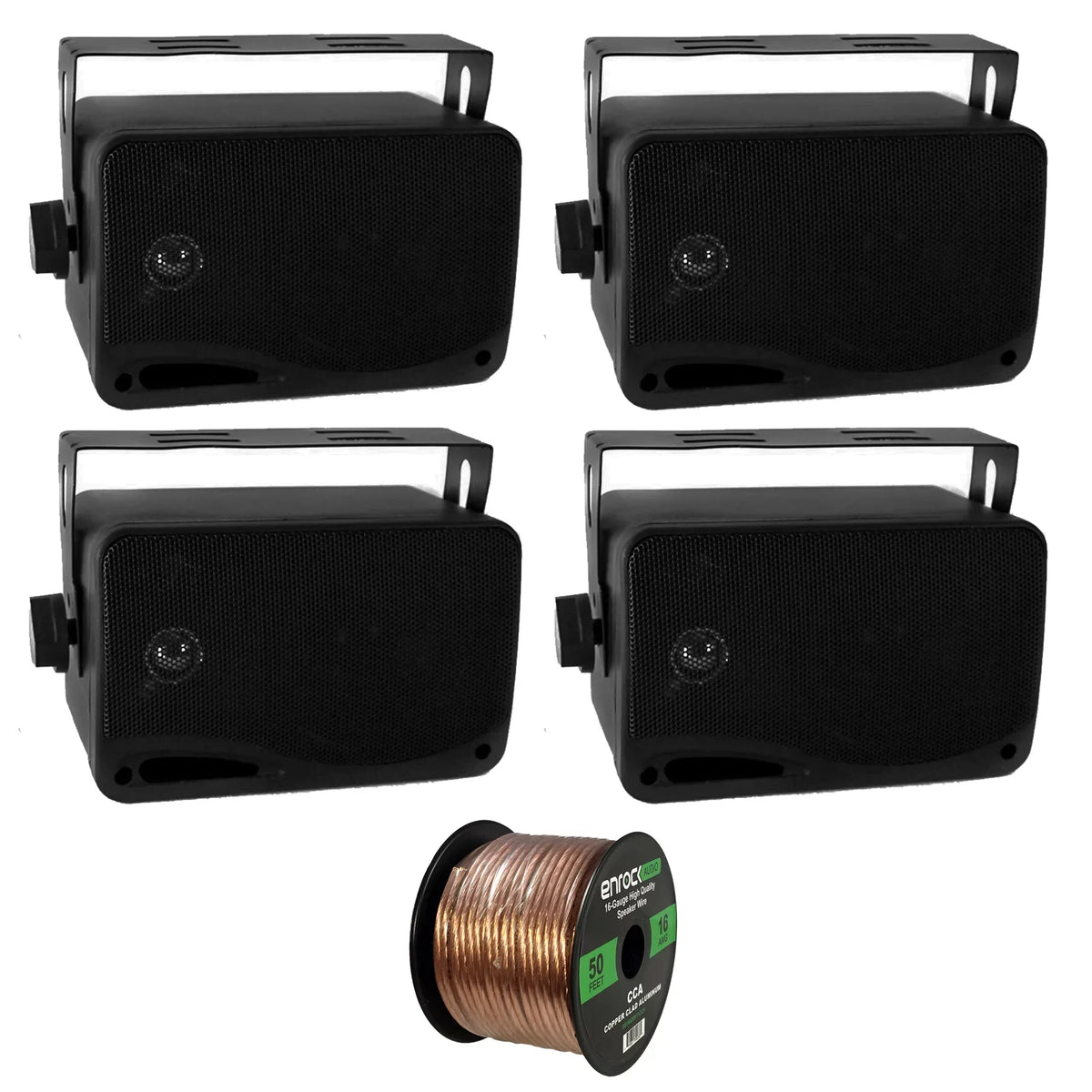 Marine New 50 Proof Watt PLMR24 Foot (Black), and x Box Enrock Speaker Mini 3-Way Pyle Audio Wire Weather Speaker 4 200 3.5'' 16-Gauge System